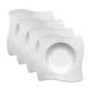 Villeroy & Boch Set Of 4 New Wave Rim Soup Bowls In White