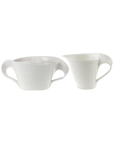 Villeroy & Boch New Wave Sugar & Creamer Set In White
