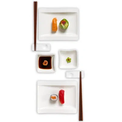 Villeroy & Boch New Wave Sushi 8 Piece Dinnerware Set, Service For 2 In White