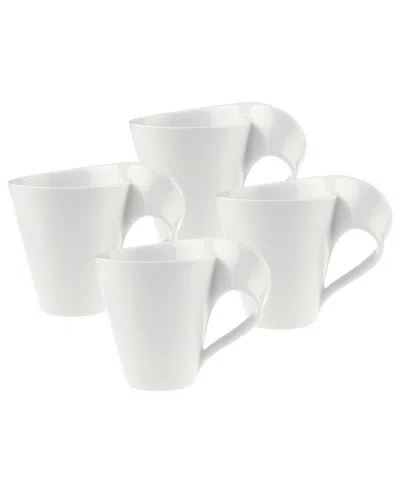 Villeroy & Boch Newwave Caffe Mugs (set Of 4) In White