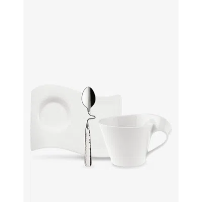Villeroy & Boch Newwave Porcelain Cappuccino Set Of Three In White