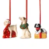 Villeroy & Boch Nostalgic Christmas Puppies Ornaments, Set Of 3 In Multi