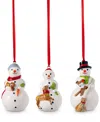 Villeroy & Boch Nostalgic Snowman Ornaments, Set Of 3 In Multi
