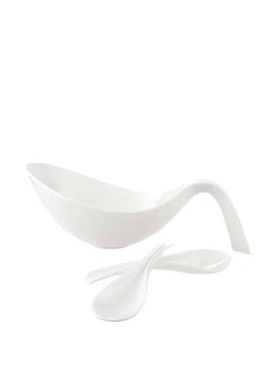 Villeroy & Boch Oval-shape Bowl (set Of Three) In White