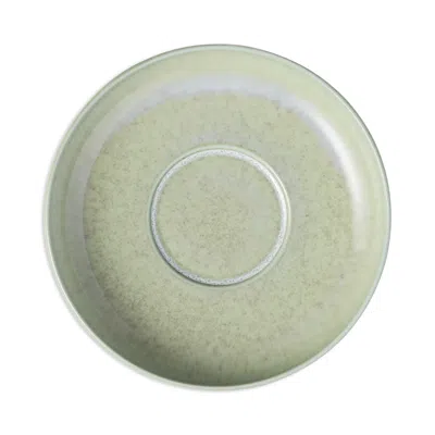 Villeroy & Boch Perlemor Alga Glazed-effect Porcelain Espresso Cup Saucer 12cm In Green