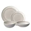 Villeroy & Boch Perlmor Sand 4 Piece Place Setting In Gray