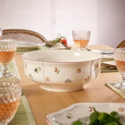 Villeroy & Boch Petite Fleur Round Vegetable Bowl In Green;pink