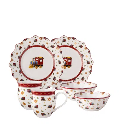 Villeroy & Boch Porcelain Locomotive Toy's Delight 6-piece Breakfast Set In Multi
