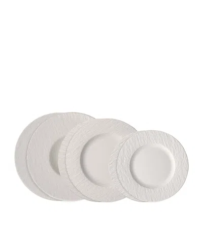 Villeroy & Boch Manufacture Rock Blanc Porcelain Plates Set Of Six In White