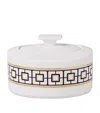 Villeroy & Boch Metrochic Premium Bone Porcelain Sugar Bowl With Lid 12cm In White