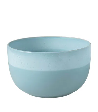 Villeroy & Boch Porcelain Perlemor Aqua Serving Bowl In Blue
