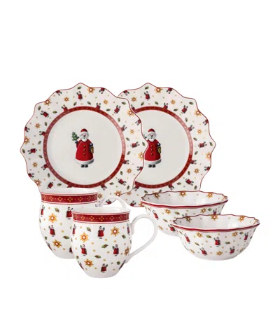 Villeroy & Boch Porcelain Santa Toy's Delight 6-piece Breakfast Set In Multi