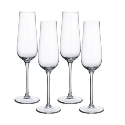 Villeroy & Boch Purismo Set/4 9 oz Crystal Flute In Clear