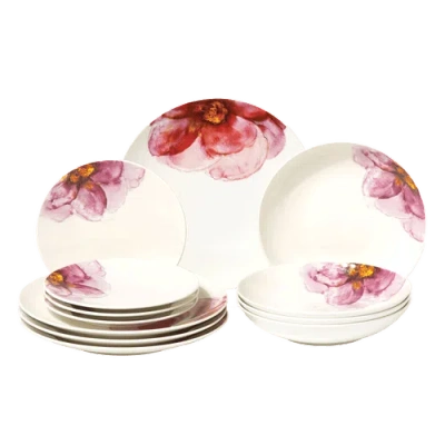 Villeroy & Boch Rose Garden 12-piece Dinnerware Set In Pink