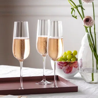 Villeroy & Boch Rose Garden Collection Champagne Flute, Set Of 4, 4 Oz, Crystal Glass In Transparent