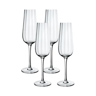 Villeroy & Boch Rose Garden Flute, Set Of 4 In Transparent