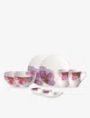 Villeroy & Boch Rose Garden Porcelain Breakfast Set Of Eight