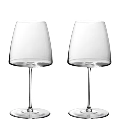 Villeroy & Boch Set Of 2 Crystal Metrochic Red Wine Glasses In Transparent