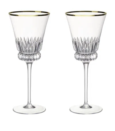 Villeroy & Boch Set Of 2 Grand Royal Gold Red Wine Glasses (200ml) In Clear