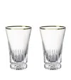 Villeroy & Boch Set Of 2 Grand Royal Gold Tall Tumblers In Clear