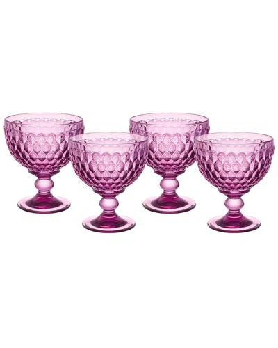 VILLEROY & BOCH VILLEROY & BOCH SET OF 4 BOSTON BERRY CHAMPAGNE GLASS / DESSERT BOWLS