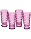 Villeroy & Boch Boston Highball Glasses, 13.5oz. Set Of 4 In Pink