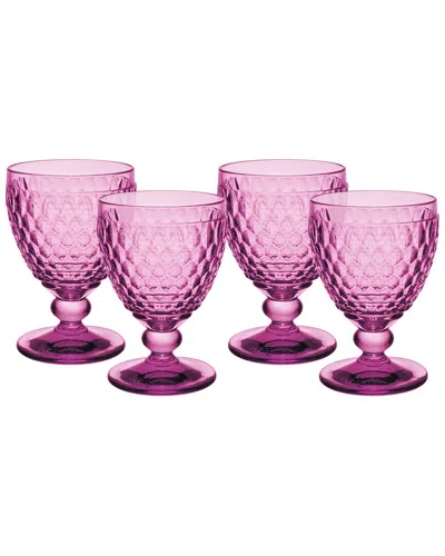 VILLEROY & BOCH VILLEROY & BOCH SET OF 4 BOSTON BERRY WATER GOBLETS