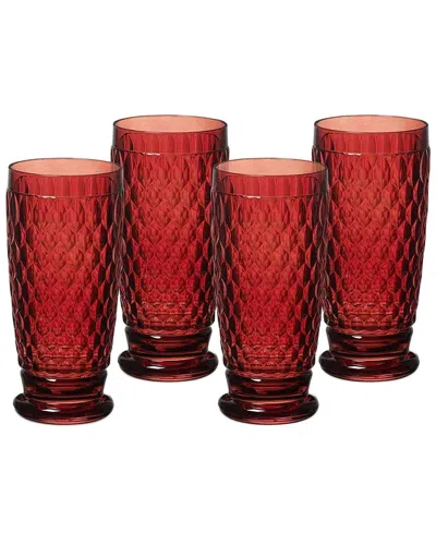 Villeroy & Boch Boston Highball Glass, Set Of 4 In Red