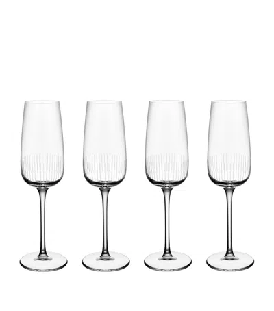 Villeroy & Boch Set Of 4 Crystal Afina Champagne Glasses In Clear