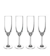 Villeroy & Boch Set Of 4 Crystal Octavie Champagne Flutes In Transparent