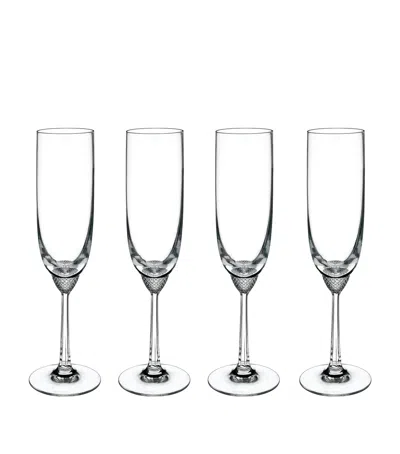 Villeroy & Boch Set Of 4 Crystal Octavie Champagne Flutes In Transparent