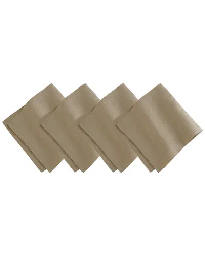Villeroy & Boch Set Of 4 La Classica Luxury Linen Fabric Napkins In Brown