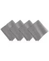 Villeroy & Boch Set Of 4 La Classica Luxury Linen Fabric Napkins In Gray