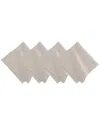 Villeroy & Boch Set Of 4 La Classica Metallic Luxury Linen Fabric Napkins In White