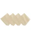 Villeroy & Boch Set Of 4 La Classica Metallic Luxury Linen Fabric Napkins In White