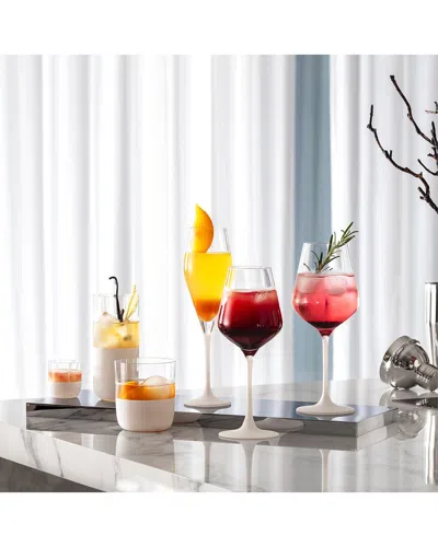 Villeroy & Boch Set Of 4 Manufacture Rock Blanc Flutes In Multi