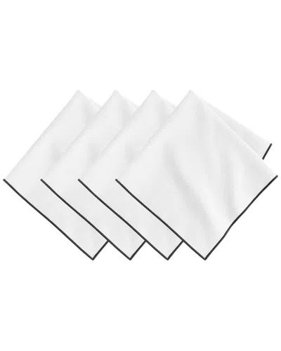 Villeroy & Boch Set Of 4 Manufacture Rock Merrow Stitch Cotton Napkins In White