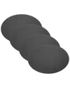 Villeroy & Boch Set Of 4 Manufacture Rock Oval Faux Leather Reversible Placemats In Black