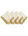 Villeroy & Boch Set Of 4 Metallic Brushstroke Napkins In Neutral