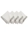Villeroy & Boch Metallic Brushstroke Napkins, Set Of 4 In White