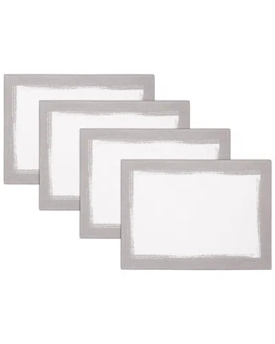Villeroy & Boch Set Of 4 Metallic Brushstroke Placemats In White