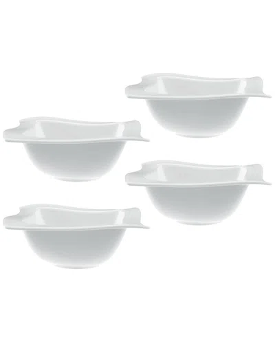 Villeroy & Boch Set Of 4 New Wave Square Rice Bowls In White