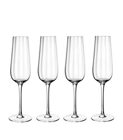 Villeroy & Boch Set Of 4 Rose Garden Champagne Flutes