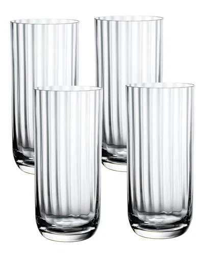 Villeroy & Boch Set Of 4 Rose Garden Highball/tumblers In White