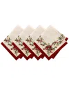 Villeroy & Boch Set Of 4 Winter Bows & Garland Napkins In Multi