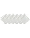 Villeroy & Boch Set Of 6 Classic Embroidered Border Napkins In White