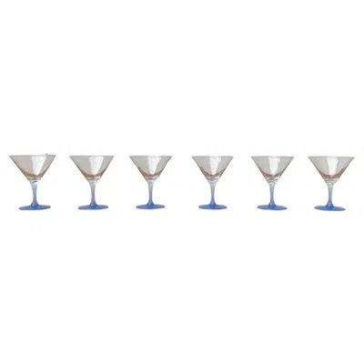 Pre-owned Villeroy & Boch Set Of 6 Vintage German Cocktail Glass From , 1980s In Gray