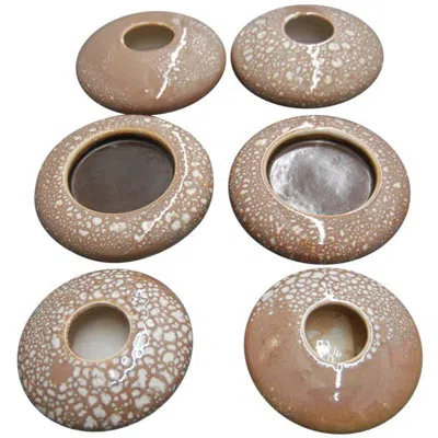Pre-owned Villeroy & Boch Set Of Six Villeroy And Boch Centrepiece Vases In Brown