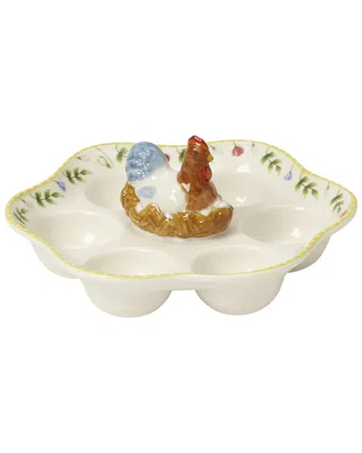 Villeroy & Boch Spring Awakening Egg Plate Rooster And Hen In Multi