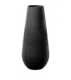Villeroy & Boch Tall Collier Carre Vase In Black